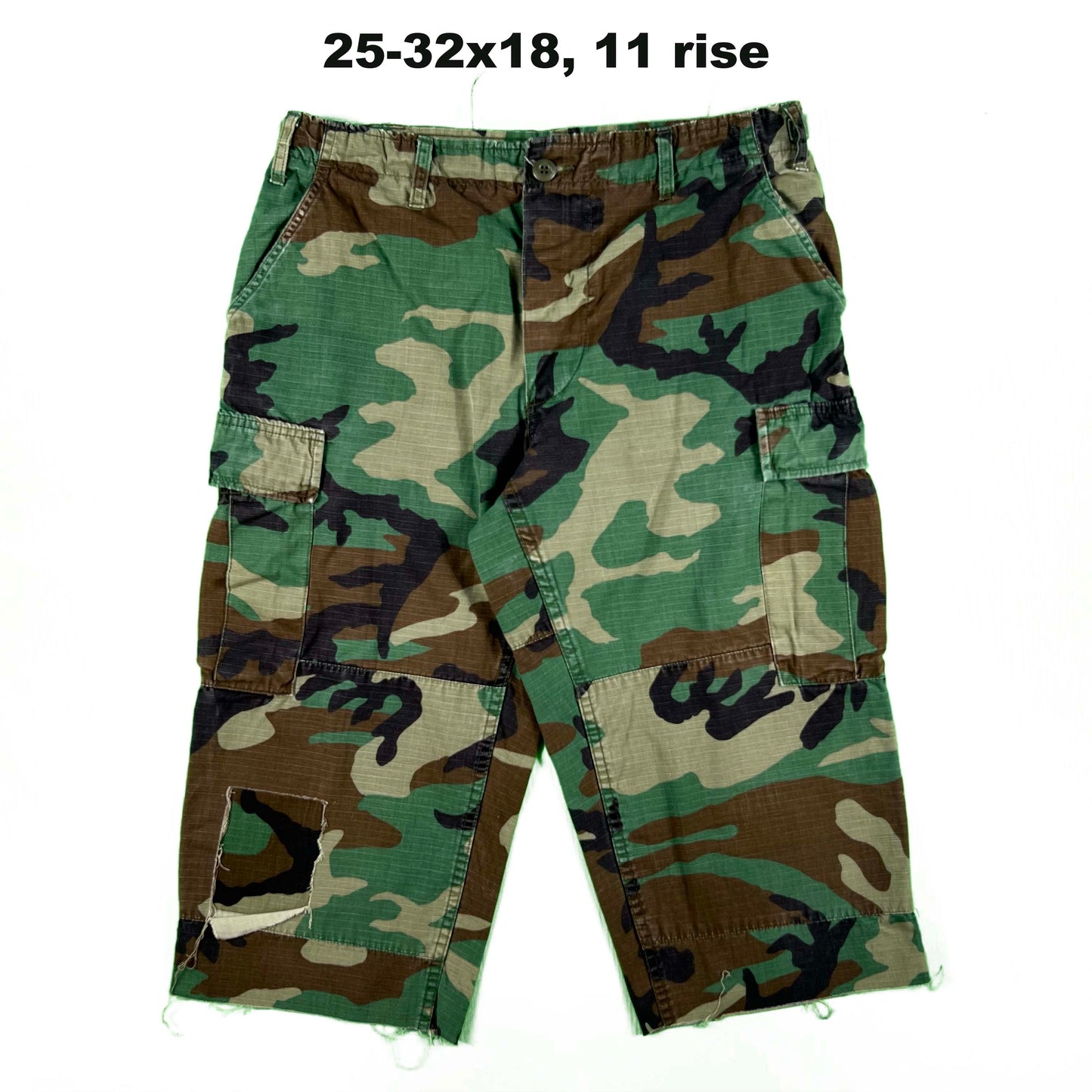 Vintage Chopped Baggy Army Camo Cargo Shorts- SELECT PAIR