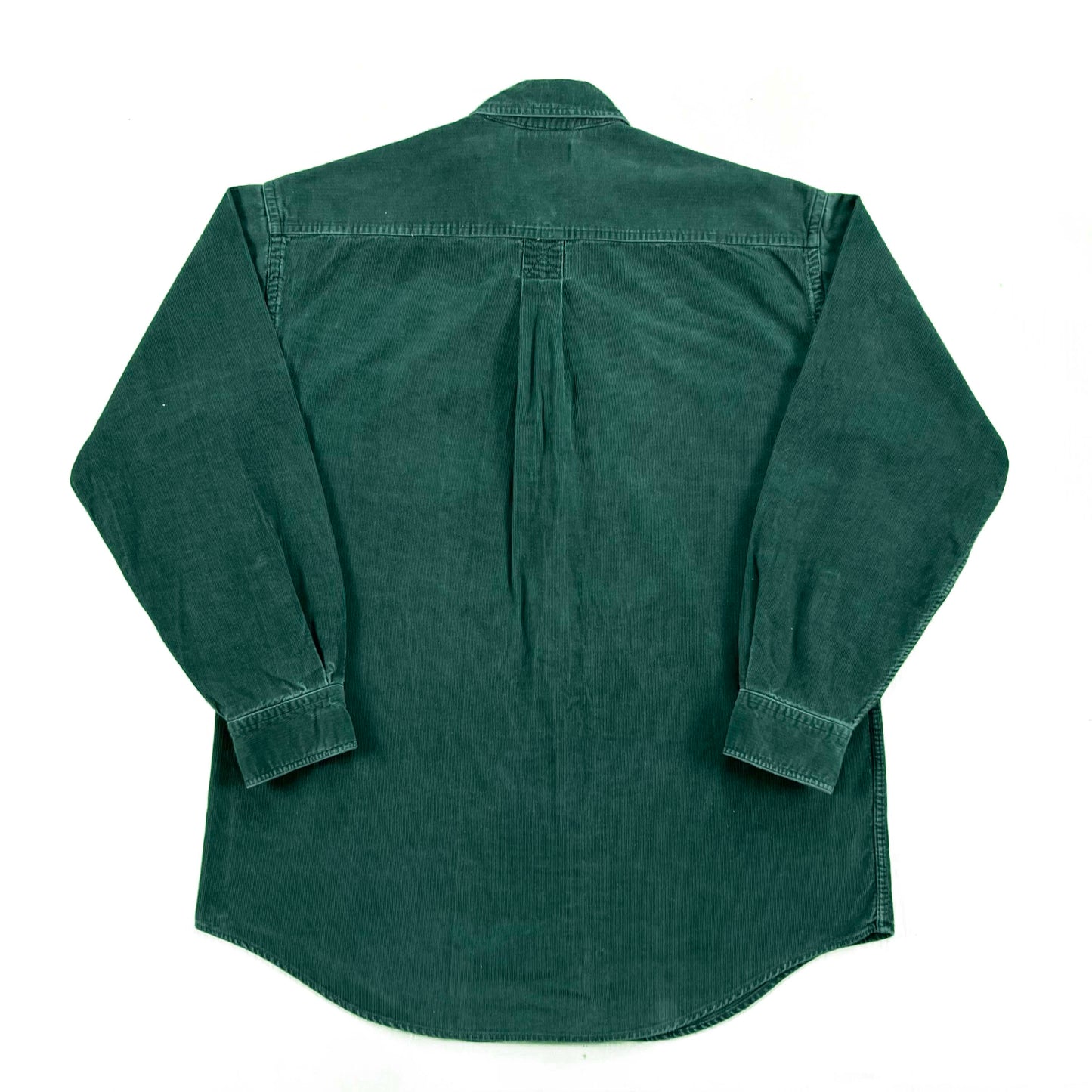 90s L.L. Bean Faded Forest Green 100% Cotton Corduroy Shirt- M