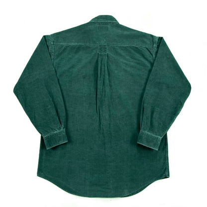90s L.L. Bean Faded Forest Green 100% Cotton Corduroy Shirt- M