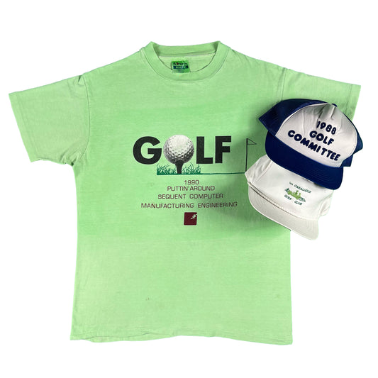 80s/90s Golf Tee and Hats Combo- L