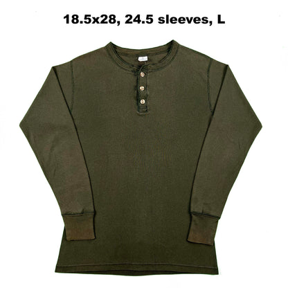 Vintage Forest Green Waffle Knit Thermals- SELECT SHIRT