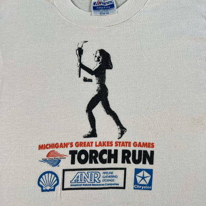 80s Michigan's Great Lakes State Games Torch Run Tee- S