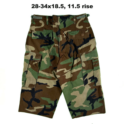 Vintage Chopped Baggy Army Camo Cargo Shorts- SELECT PAIR