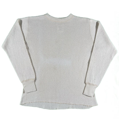 80s Military 100% Cotton Waffle Knit Thermal- L