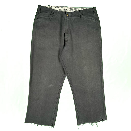 80s Ben Davis Chopped Dark Grey Work Pants- 38x28.5