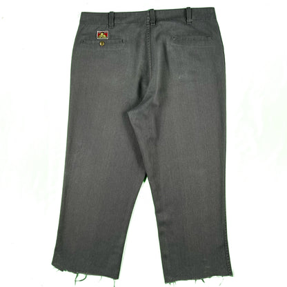 80s Ben Davis Chopped Dark Grey Work Pants- 38x28.5