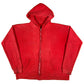 70s Faded Red Zip Up Hoodie- XL