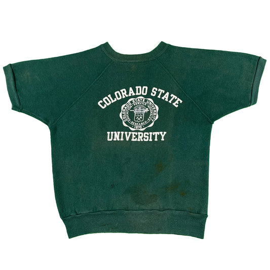 60s Flocked Colorado State Short Sleeve Sweatshirt- S