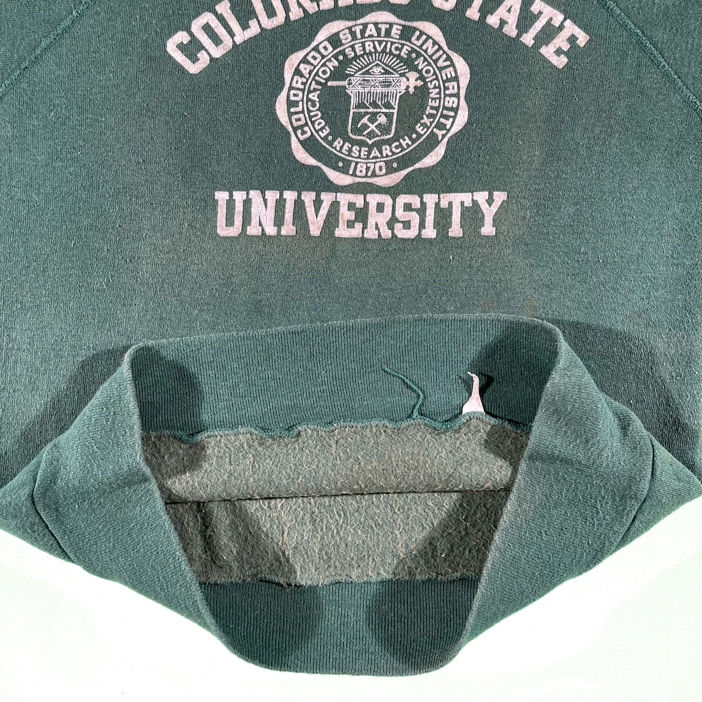 60s Flocked Colorado State Short Sleeve Sweatshirt- S