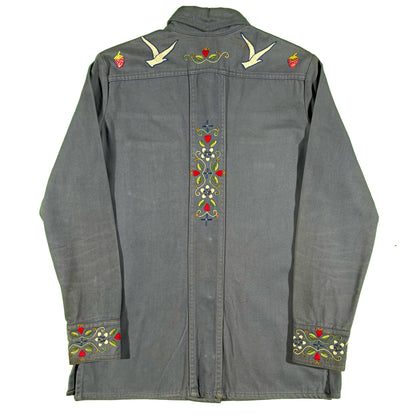 70s Levi's Embroidered Western Snap Button Top- M