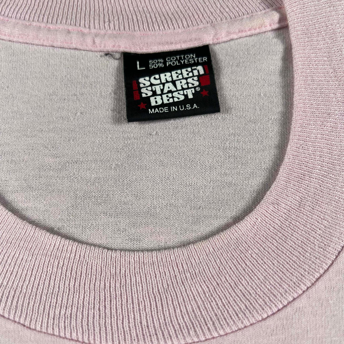 90s Pink Pentwater Floral Tee- L