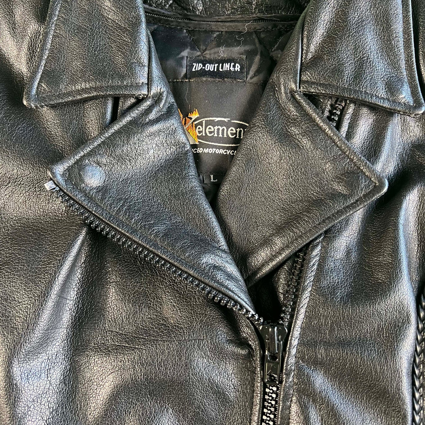 00s X-Element Black Leather Moto Jacket- M