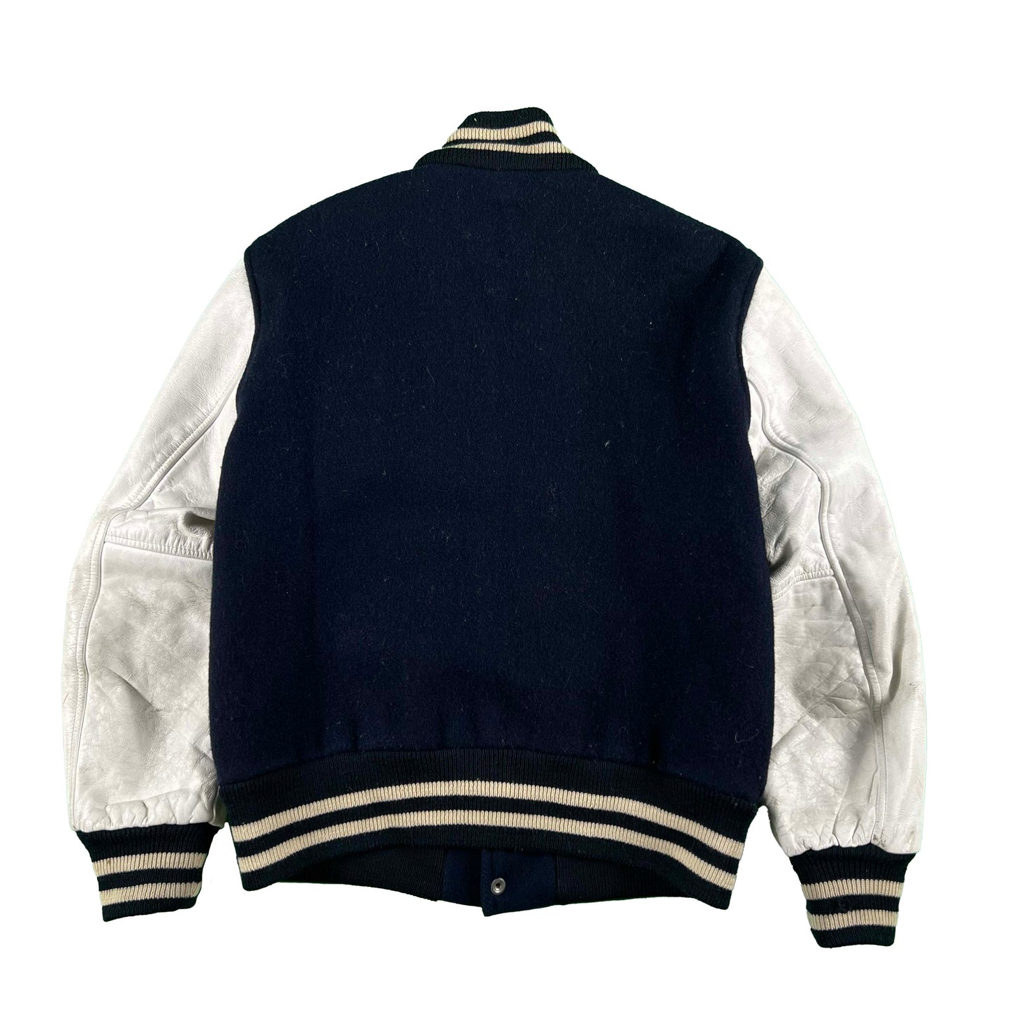 60s Wool & Leather Varsity Jacket- S