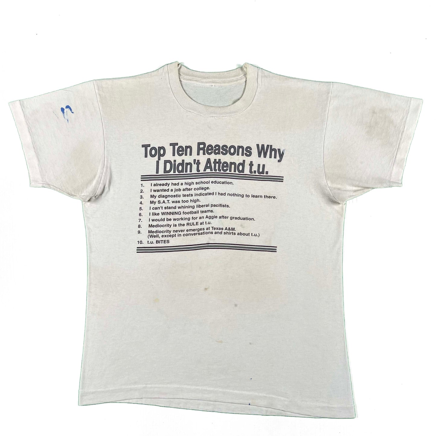 90s 'Top Ten Reasons Why I Didn't Attend t.u.' Tee- L