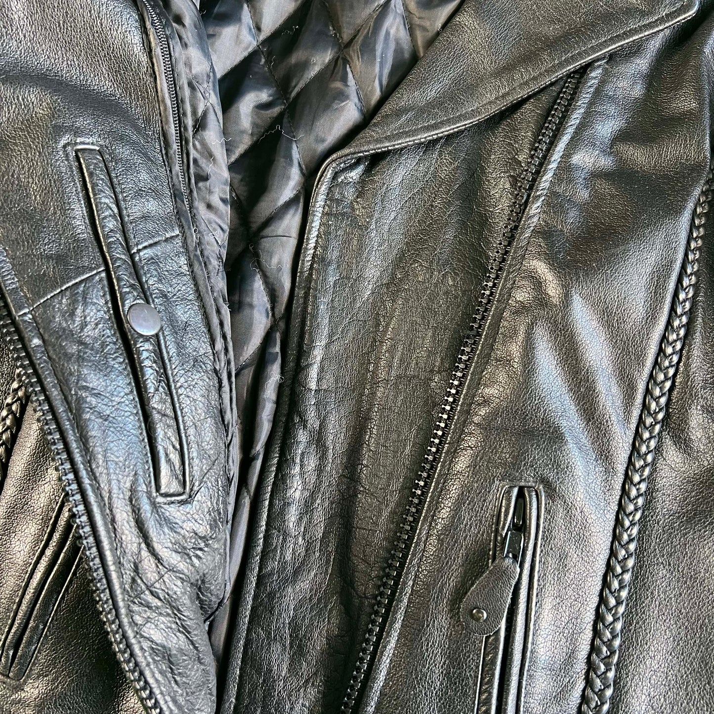 00s X-Element Black Leather Moto Jacket- M