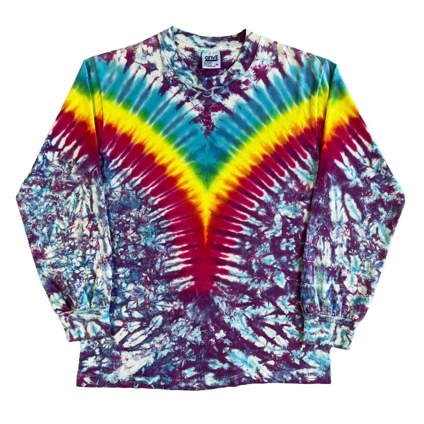 90s Anvil Blank Tie Dye Long Sleeve Tee- S