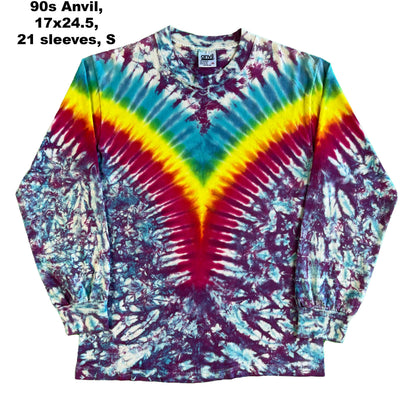 Vintage Blank Long Sleeve Tie Dye Tee- SELECT SHIRT