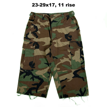 Vintage Chopped Baggy Army Camo Cargo Shorts- SELECT PAIR