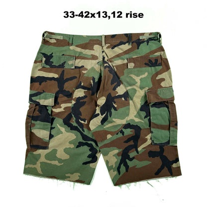 Vintage Chopped Baggy Army Camo Cargo Shorts- SELECT PAIR