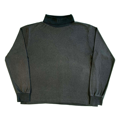 90s Faded Black Mock Neck Long Sleeve Tee- M