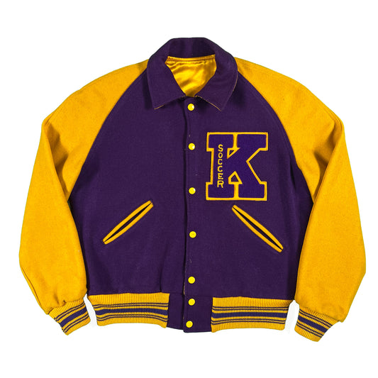 50s Reversible Satin Lakers Varsity Jacket- M