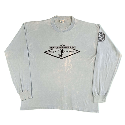 80s Run for Jesus Long Sleeve Tee- L