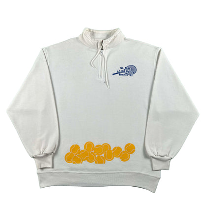 90s Tennis Balls 1/4 Zip Sweatshirt- XL