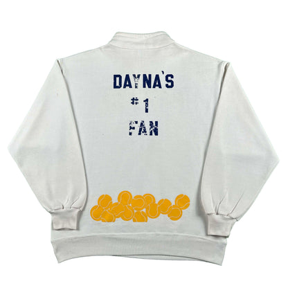 90s Tennis Balls 1/4 Zip Sweatshirt- XL
