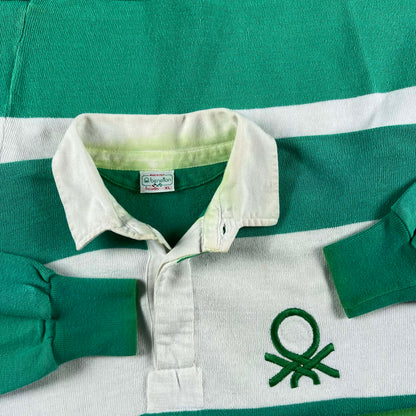 80s Made in Italy benetton Striped Rugby Shirt- L