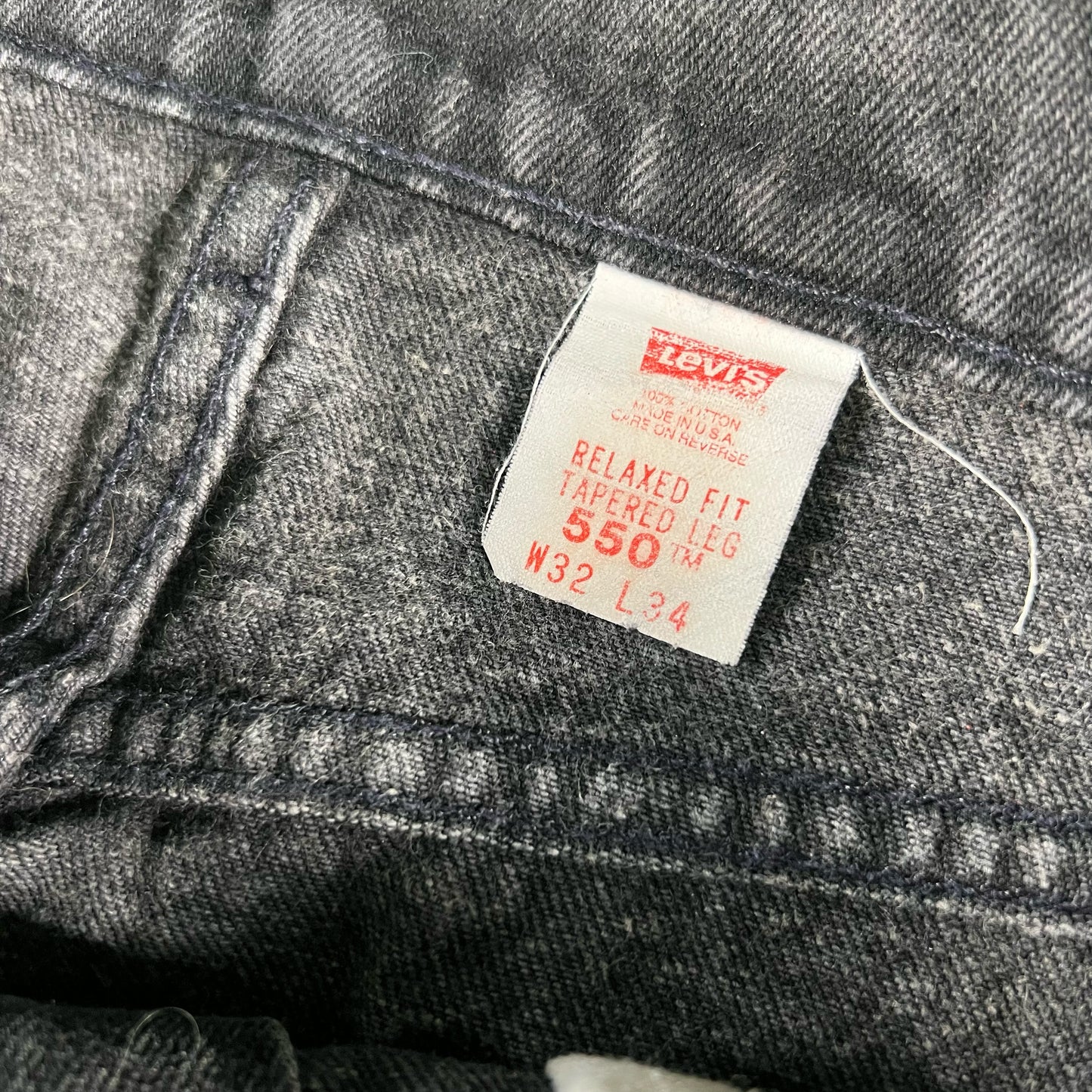 90s Faded Black Levi's 550 Orange Tabs- 31x34