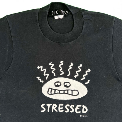 90s Black Stressed Tee- S