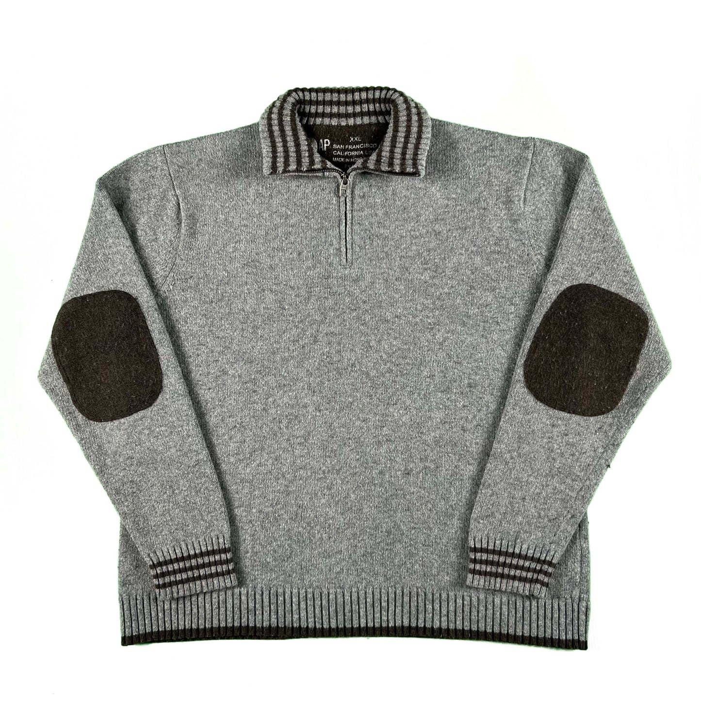 00s Gap 1/4 Zip Elbow Patch Sweater- XL