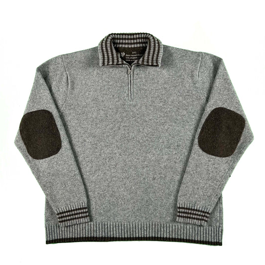 00s Gap 1/4 Zip Elbow Patch Sweater- XL