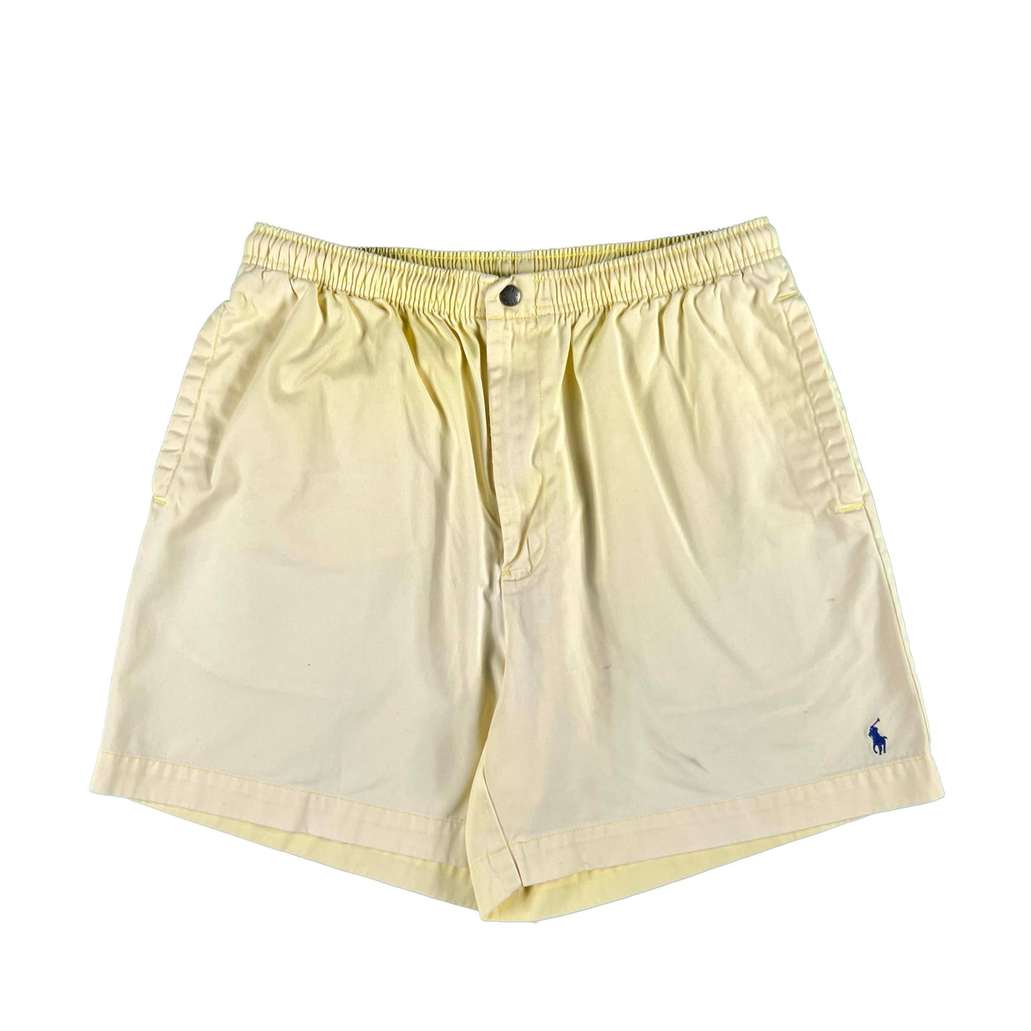 90s Polo Ralph Lauren Sun Faded Yellow Cotton Shorts- L