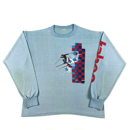 80s Tahoe Ski Long Sleeve Tee- L