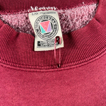 90s Super Heavyweight Wine Red Sweatshirt- L