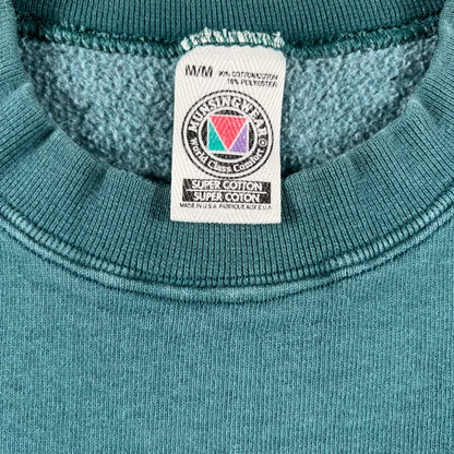 90s Super Heavyweight Blank Green Sweatshirts- SELECT SWEAT