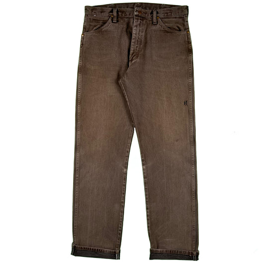 80s Overdyed Brown Wrangler Denim- 34x33