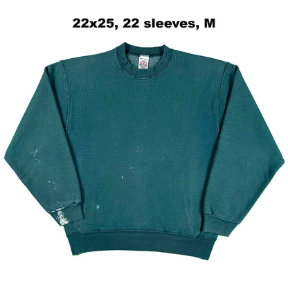 90s Super Heavyweight Blank Green Sweatshirts- SELECT SWEAT