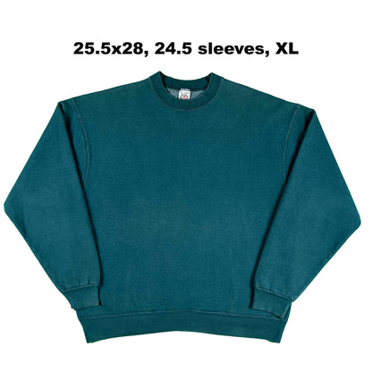 90s Super Heavyweight Blank Green Sweatshirts- SELECT SWEAT