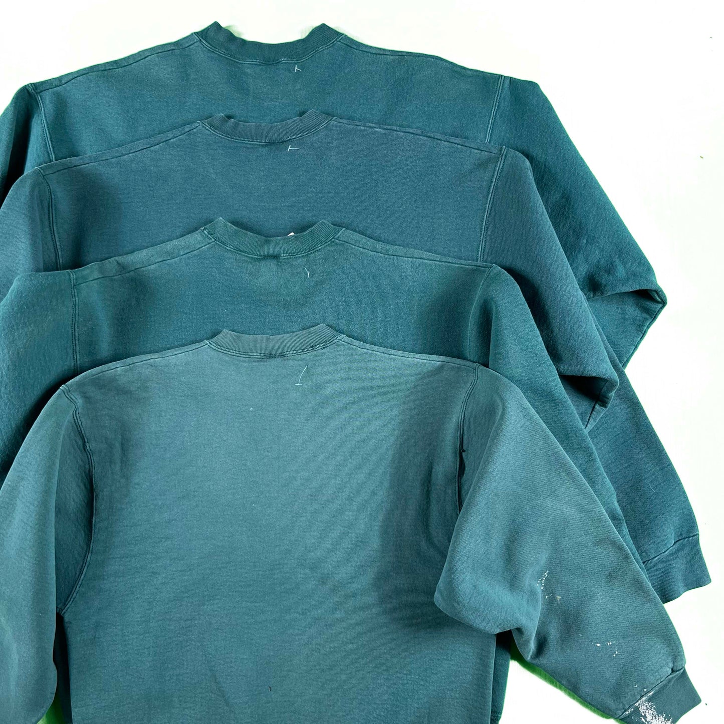 90s Super Heavyweight Blank Green Sweatshirts- SELECT SWEAT