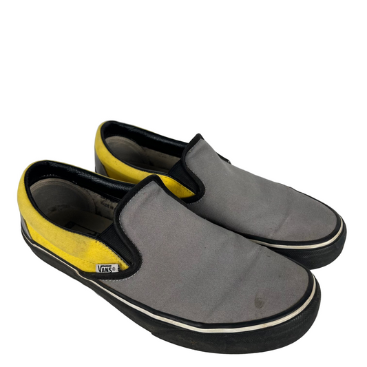 Grey & Yellow Slip On Vans- M's 9, W's 10.5
