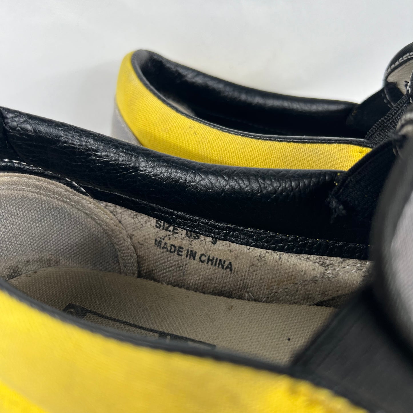 Grey & Yellow Slip On Vans- M's 9, W's 10.5