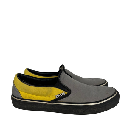 Grey & Yellow Slip On Vans- M's 9, W's 10.5