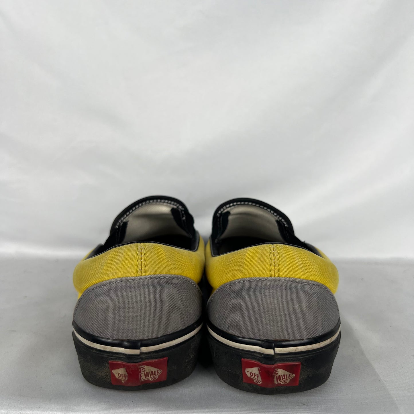 Grey & Yellow Slip On Vans- M's 9, W's 10.5