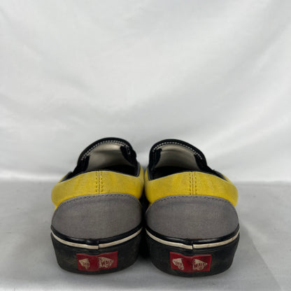 Grey & Yellow Slip On Vans- M's 9, W's 10.5