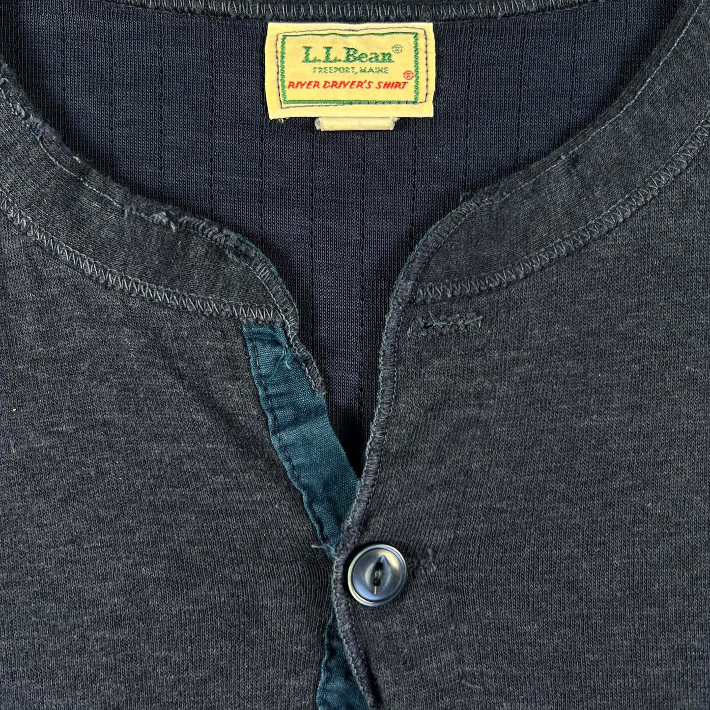 80s L.L. Bean 'River Driver's Shirt' Henley Thermal- L