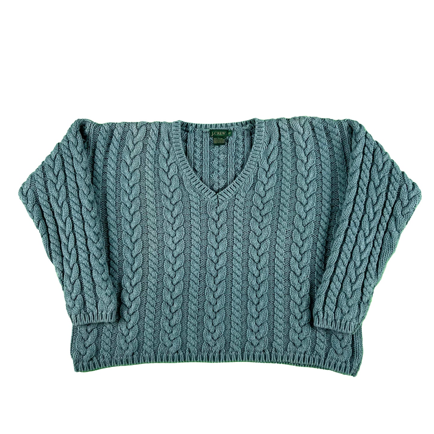 90s J.Crew 100% Cotton Cable Knit Sweater- XS