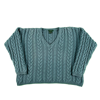 90s J.Crew 100% Cotton Cable Knit Sweater- XS