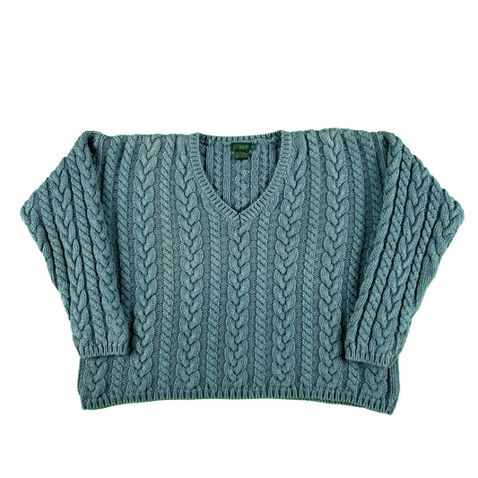90s J.Crew 100% Cotton Cable Knit Sweater- XS